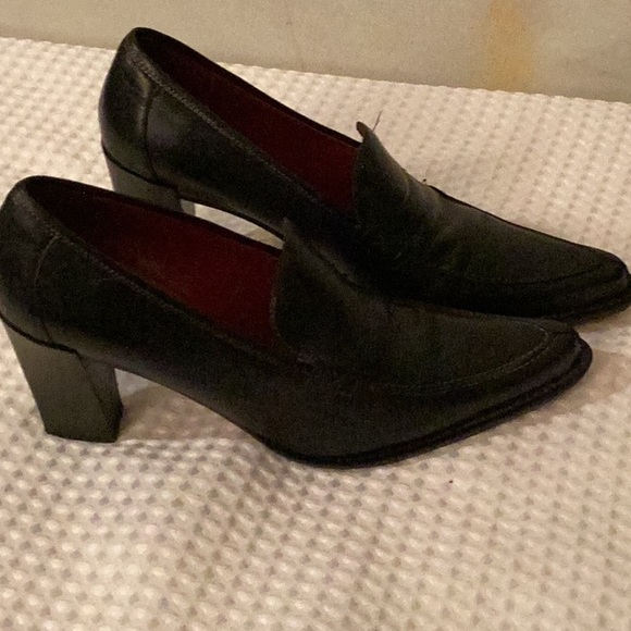 Donal J Pliner black pointed toe high heels loafers slip on loafers # 8N. - Picture 5 of 8